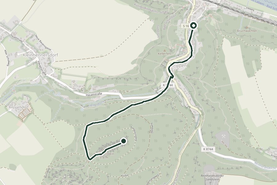 Streckenverlauf der Tour Kohlbornstein auf der Karte