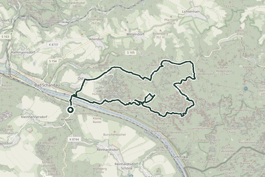 Streckenverlauf der Tour Schrammsteine auf der Karte