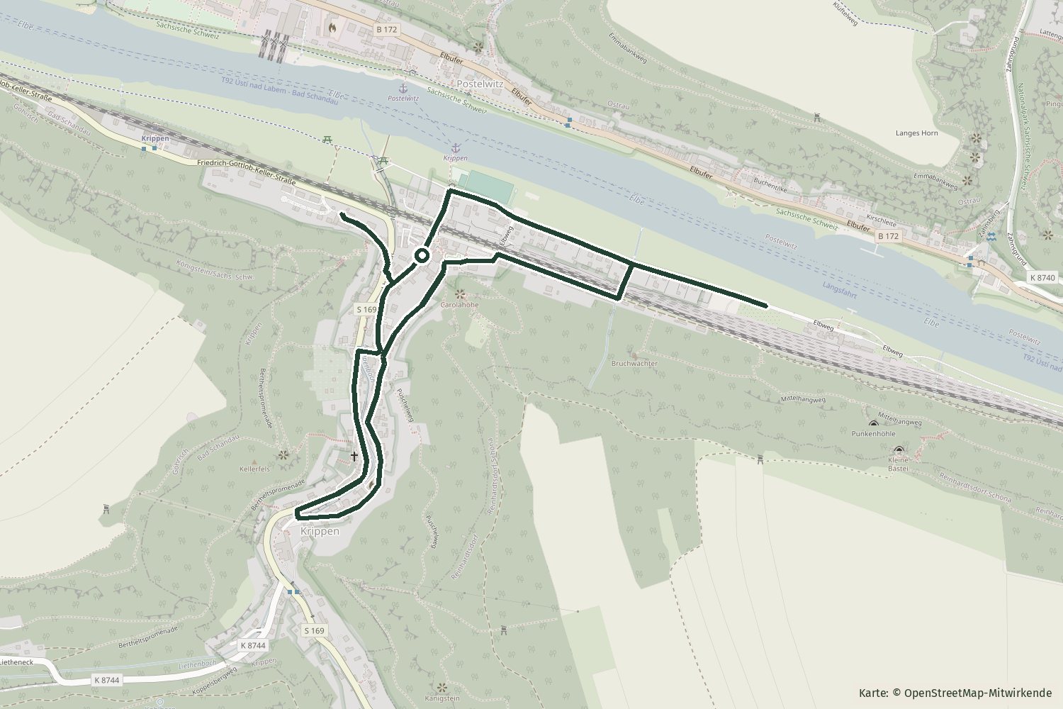 Karte mit dem Streckenverlauf der Tour Sonnenuhrenweg